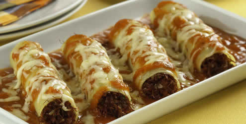 Canelone de carne seca