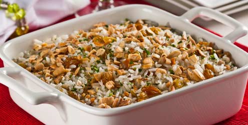 receita-arroz-festa-champanhe-amendoas-passas